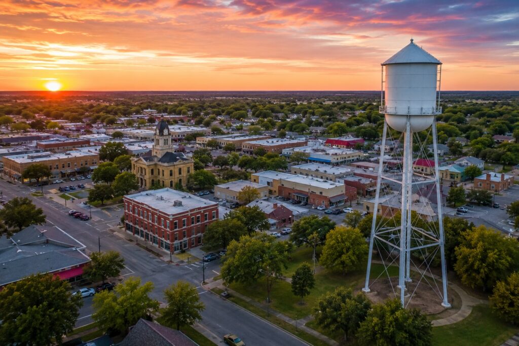 Scenic aerial view of Melissa, TX